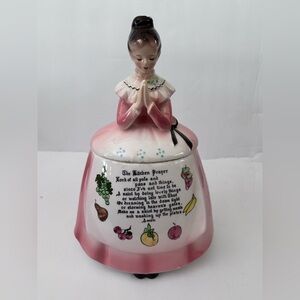 Vintage Enesco Praying Mother in the Kitchen  Cookie Jar